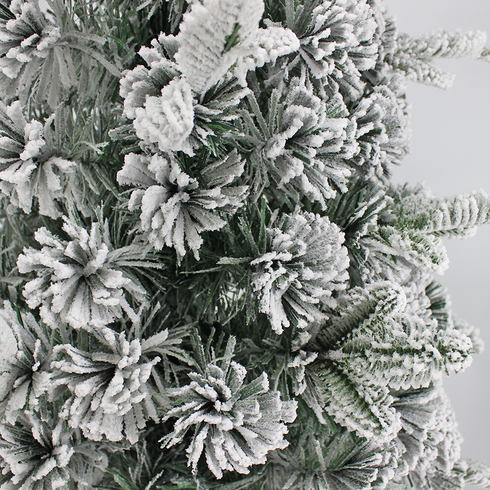 Snow Flocked Christmas Pine Tree Pre-Lit Ultra Bright Flashing Lights